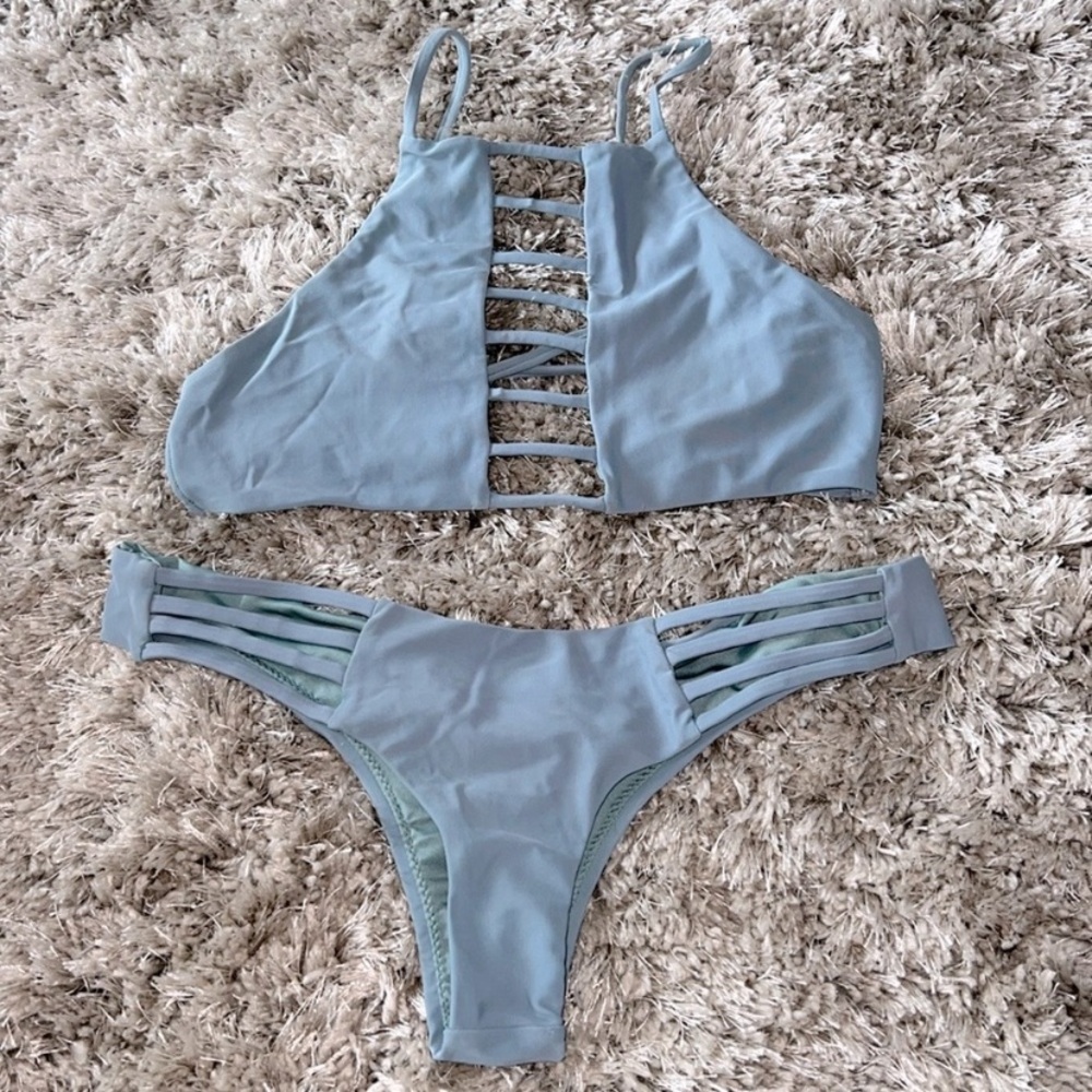 Stylish Light Blue Bikini Set